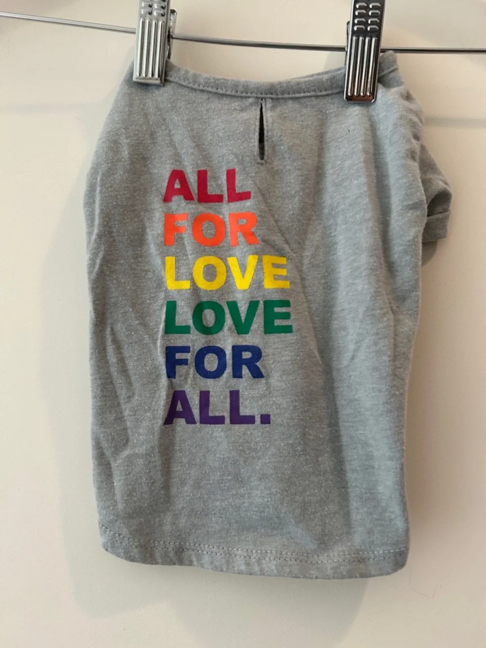 Unbranded Dog Pet Tee T-Shirt Rainbow 'All For Love Love For All”Graphic size XS